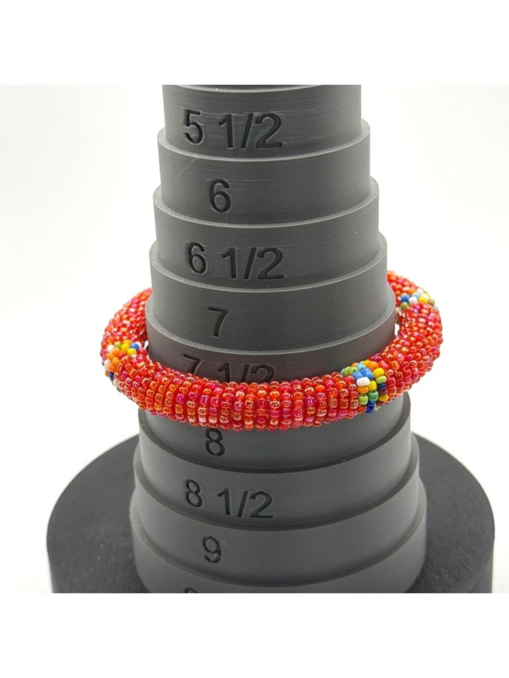 Handcrafted African Beaded Bangle Bracelets Stacked Seed Bead Sliders Set Lot 5 - Picture 9 of 15